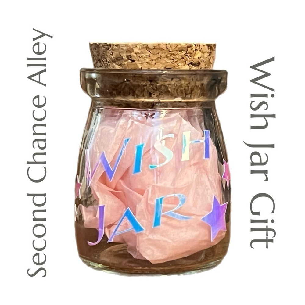 NWT - Second Chance Alley - Glass Wish Jar - Giftable - Can Be Personalized